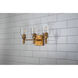 Fun Finial 3 Light 22 inch Gold Leaf with Antique Vanity Light Wall Light